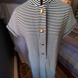 Blue & Black Striped Dress